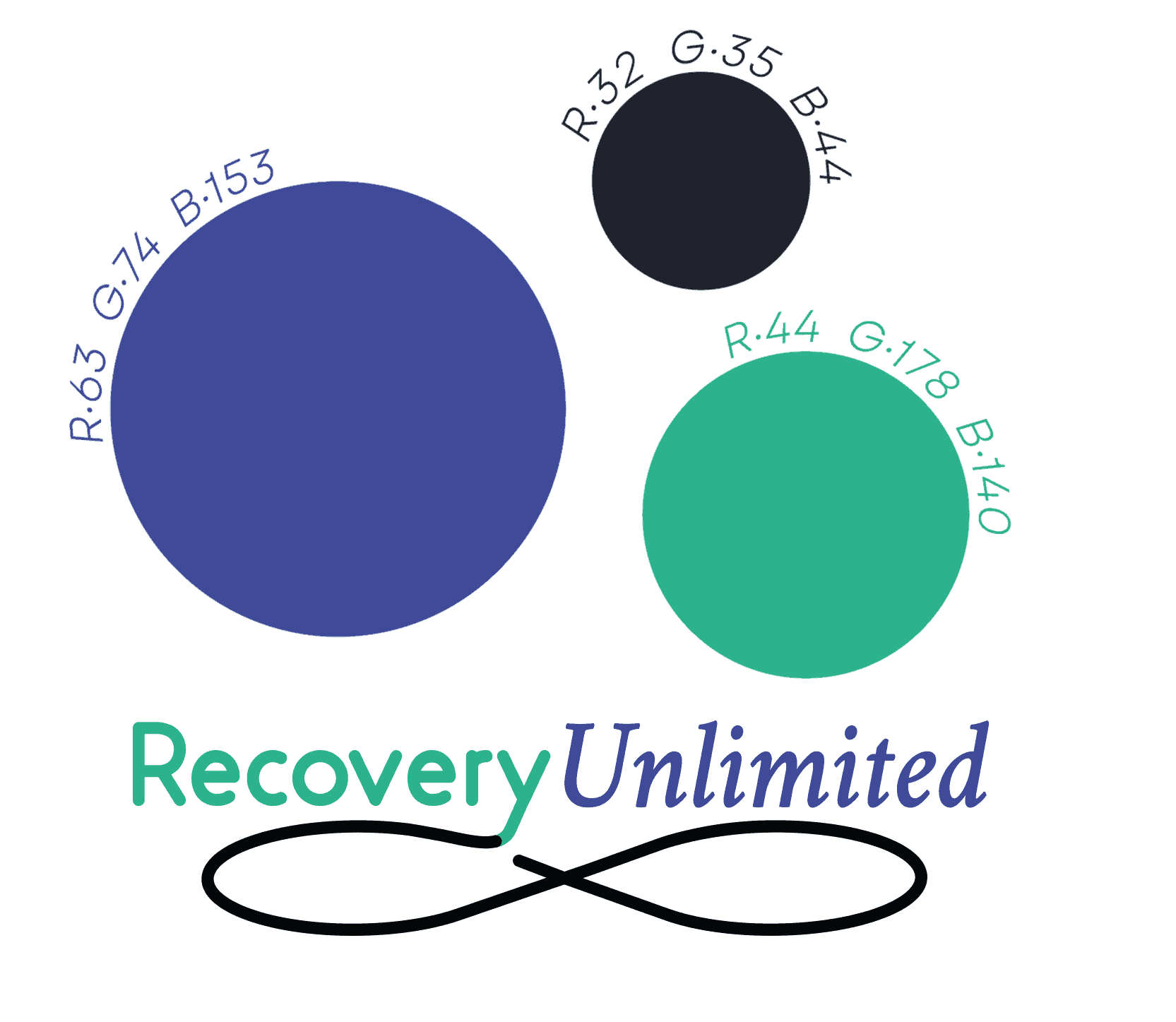 Recovery Unlimited palette and finished logo