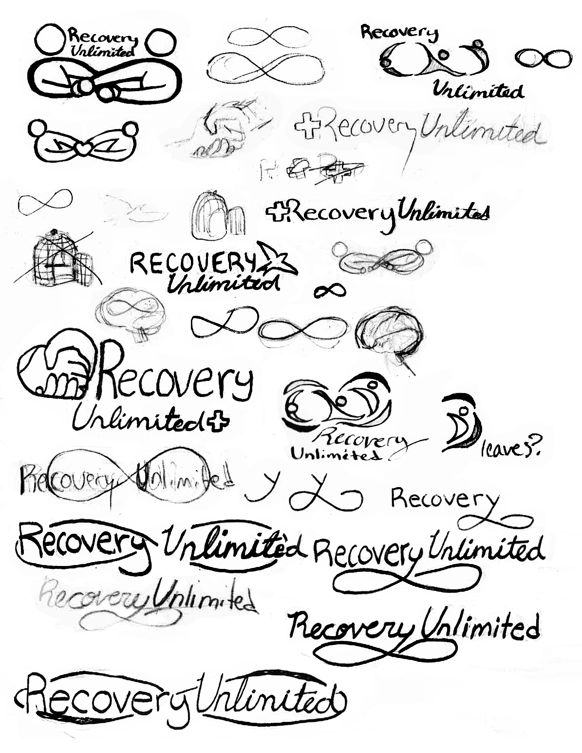 Sketches of the Recovery Unlimited Logo